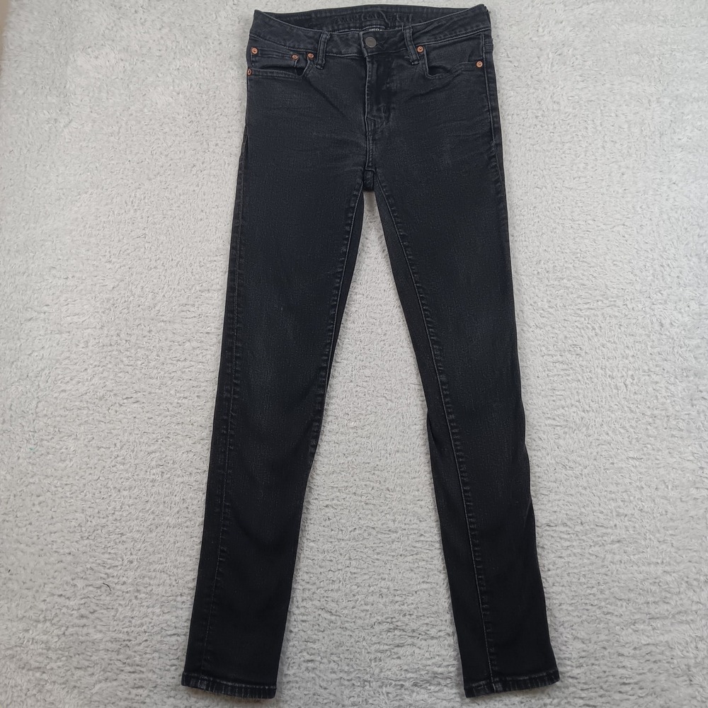 American Eagle Skinny Airflex+ Jeans Mens 30x34 Black Stretch Denim